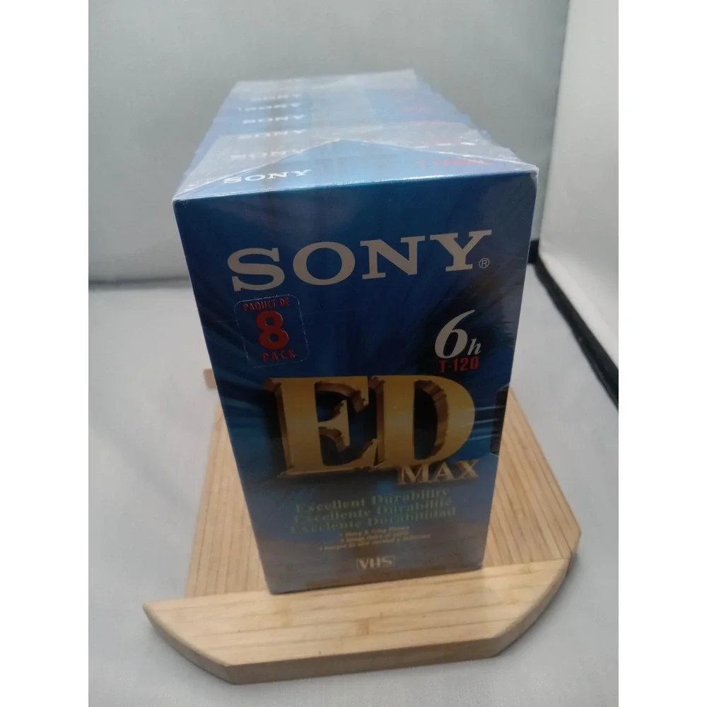 NEW & SEALED! Sony VHS Tapes 6 HOURS Premium VHS (8) Pack‎ T-120 ED MAX